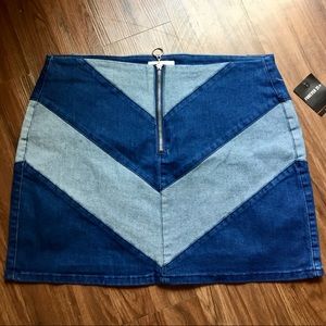 Forever 21 Denim Mini Skirt Stripes Size 2X